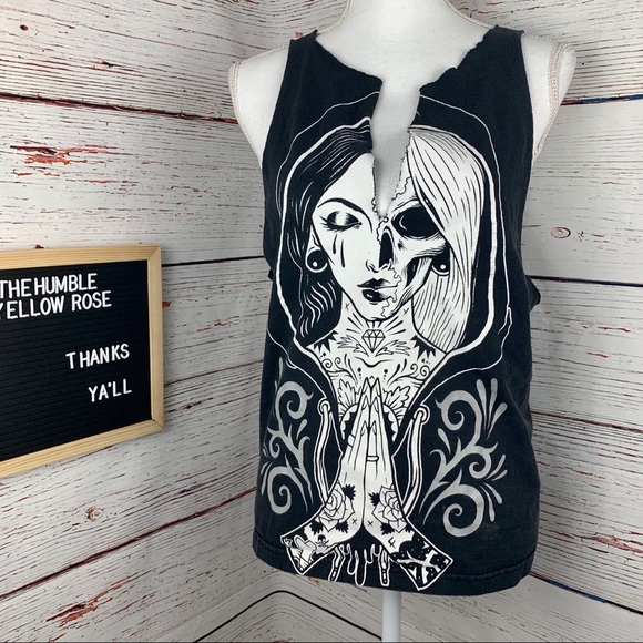 fatal clothing Tops - Upcycled Fatal Muscle Zombie Horror Tee